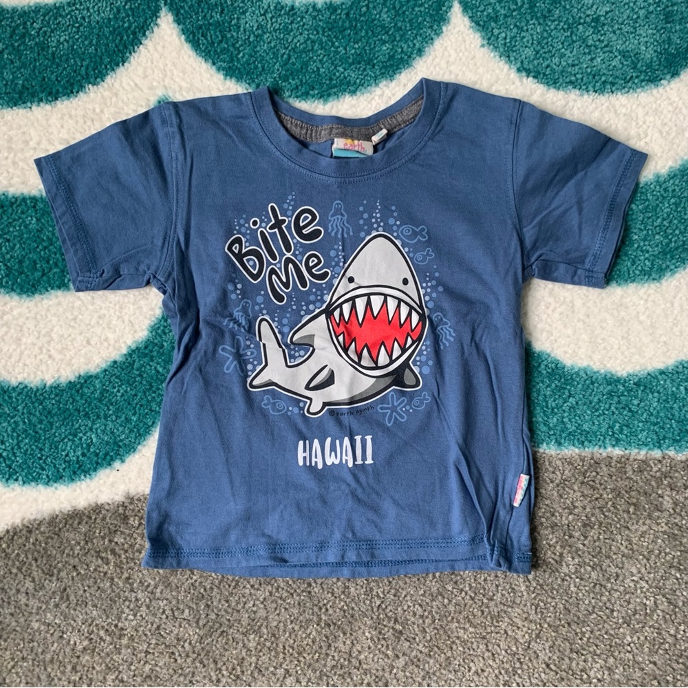 Earth Nymph Shark Graphic Tee (Blue) Size 4